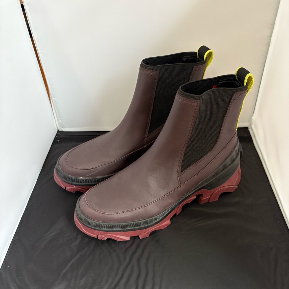Sorel Women's Shoes Burgundy Brex Heel Chelsea Waterproof Boots Size 8.5